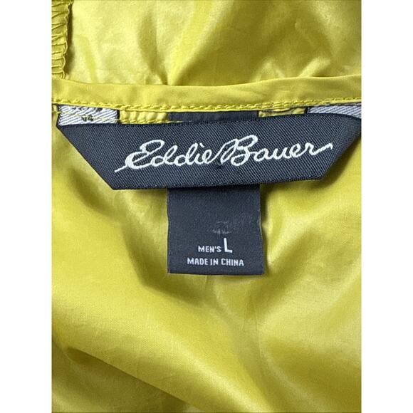 Eddie Bauer Yellow Gray Full Zip Hooded Windbreaker Jacket Mens Large D1751448 - Picture 4 of 7
